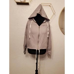 Young Fabulous Broke Women's Oversized Gray Full Zip Hoodie Size XS